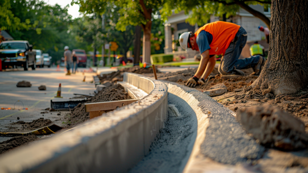 concrete one construction delaware concrete curb installation residential
