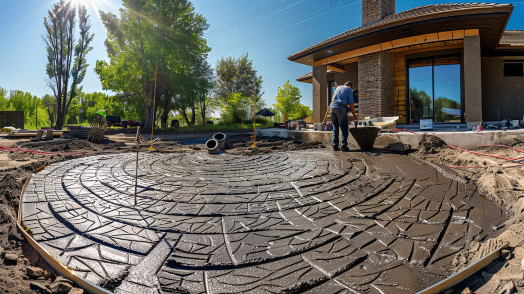 concrete one construction delaware new stamped concrete patio